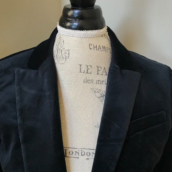 NWT JCrew Willa Velvet Blazer Jacket Womens 00 P Black Petite One Button Coat - Picture 7 of 12